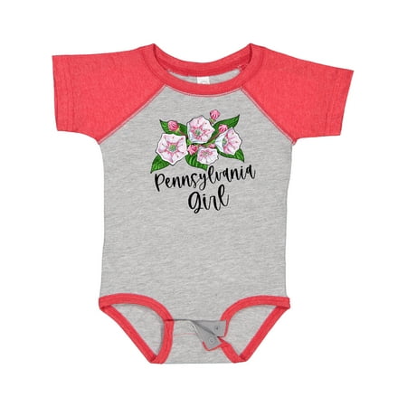 

Inktastic Pennsylvania Girl Mountain Laurel Flowers Gift Baby Girl Bodysuit