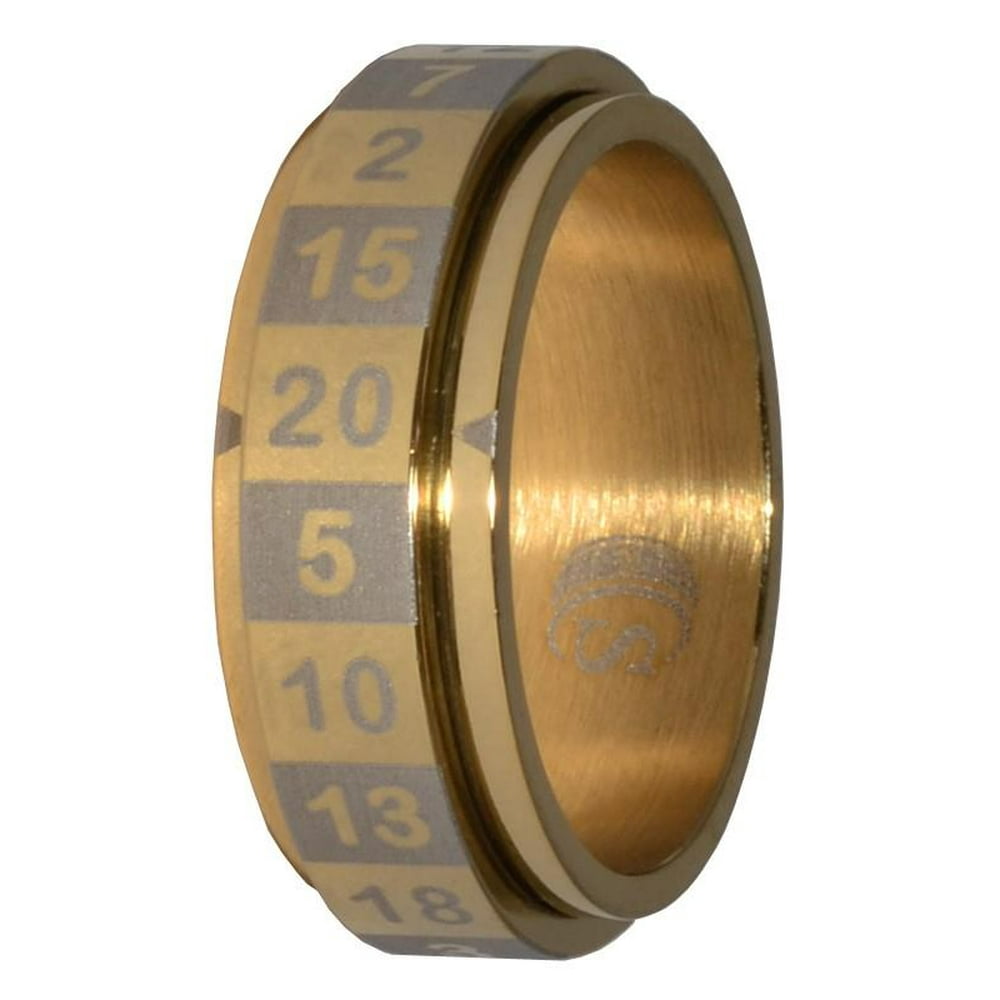 Dice Rings d20 Dice Ring Gold, Size 12 (d20) New