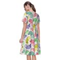 thumbnail image 2 of Bixox Robe d'Été à Manches Courtes pour Femmes Robe Ample Longueur Genou avec Poches-Caméléons Mignons, 2 of 7