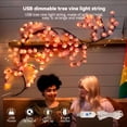 thumbnail image 6 of 96 LED Cherry Blossom Branch Vine Light, Wall Hanging Decoration Light, USB Powered with 8 Lighting Modes, Remote Control Version, 6 of 11