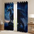 thumbnail image 2 of Homewish Wildlife Dragon Curtains Pack of 2 (42x84 Each) for Preppy Child Teens,Magical Animal Curtains Blackout,Starry Sky Bedroom Curtains,Super Cozy Room Decor, 2 of 6