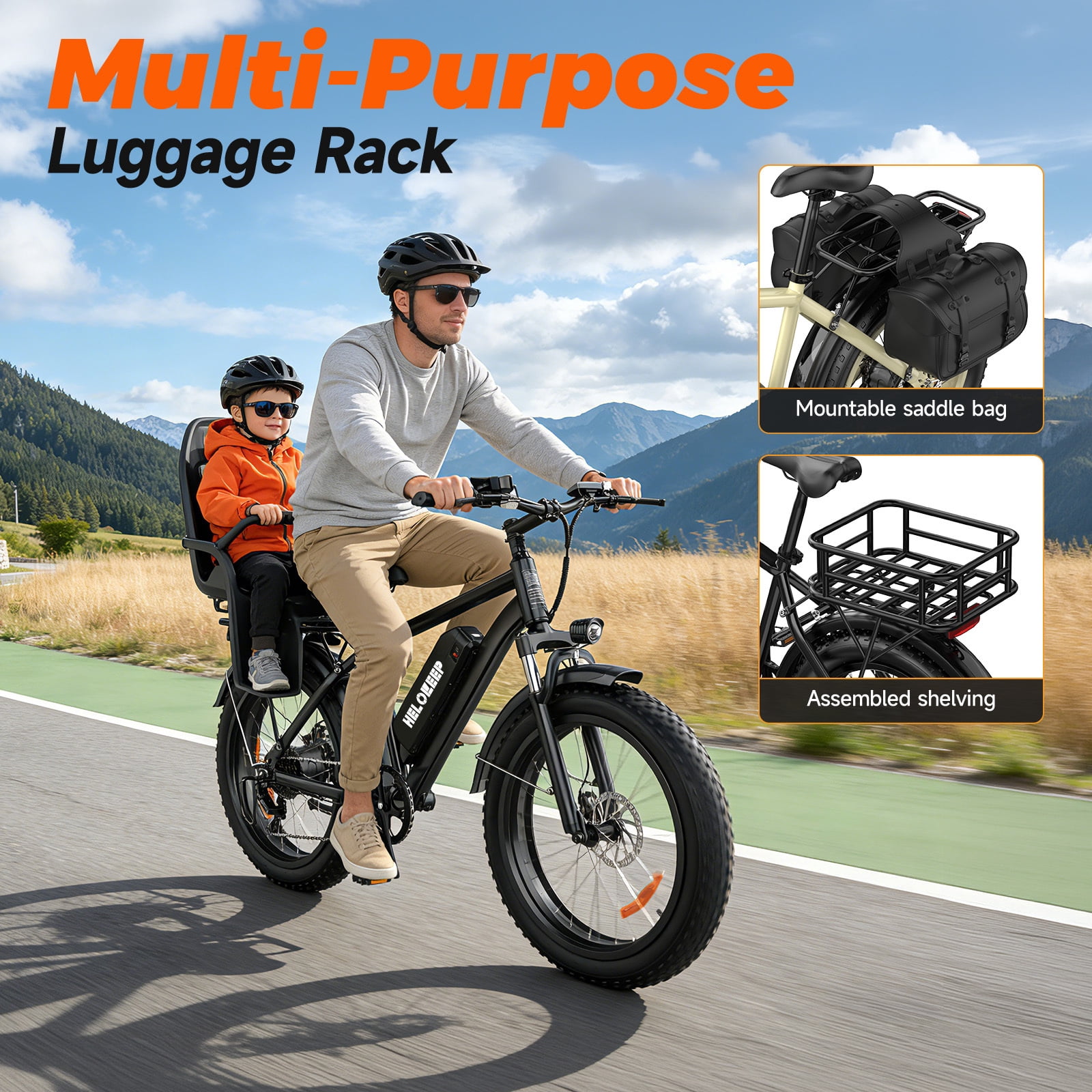 26" Fat Tire Electric Bike for Adults, 750W Motor (1500W Peak), 48V 15.6Ah Removable Battery, UL 2849 Certified Off-Road Ebike, 7-Speed Dual Disc Brakes, Black
