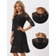 thumbnail image 2 of Vestido Elegante de Encaje Allegra K con Volantes Negro S, 2 of 6