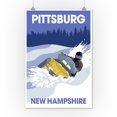 thumbnail image 3 of Pittsburg, New Hampshire, Snowmobile Scene (12x18 Wall Art Poster, Room Decor), 3 of 3