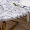 thumbnail image 3 of Nappe Ronde en Vinyle Ajustée avec Dos en Flanelle Design à Bord Élastique Nappe Imperméable Anti-Huile en PVC Résistante aux Taches Lavable pour Table Ronde, 3 of 6