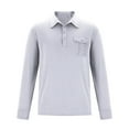 thumbnail image 4 of Jalioing Long Sleeve Golf Shirt for Men Casual Solid Collared Button Tops Classic Basic Work Shirt with Pocket, 4 of 5