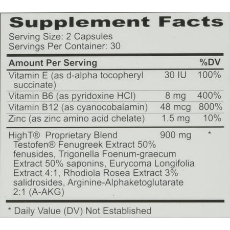 High T Natural Testosterone Booster - 60 Capsules