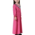 thumbnail image 2 of Girls Dresses New Muslim Long Dress Medium Big Girls Long Sleeve V Neck Colorblock Dress Girls' Dresses Toddler Easter Dresses Pinks New, 2 of 7