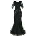 thumbnail image 5 of PrettyGuide Women's Evening Dress 1920s Sequin Mermaid Hem Maxi Long Formal Ball Gown, X-Large, 5 of 7
