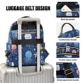 thumbnail image 3 of FORMRS Mini Backpack Purse for Women Quilted Travel Daypack Casual Shoulder Bag, Blue Jellyfish, 3 of 7