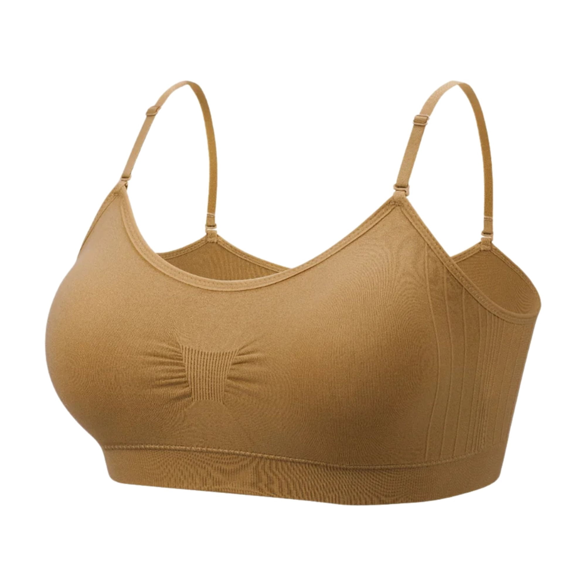 Coobie Women's Seamless Scoopneck Cami Bra 9012,Caramel,One Size