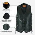 thumbnail image 4 of Dream Apparel Mens Leather Motorcycle Vest for Riding, Biker Vest Black Club Vest with Pockets Black Side Laces, 4 of 10