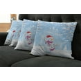 thumbnail image 5 of Ambesonne Christmas Throw Pillow Cover 4 Pack, Snowy Winter Noel, 16", White Blue, 5 of 5