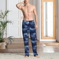 thumbnail image 5 of Uemuo Starry Sky Pattern Men's Wide Leg Palazzo Lounge Pants with Pockets Light Weight Loose Comfy Casual Pajama Pants-Small, 5 of 9