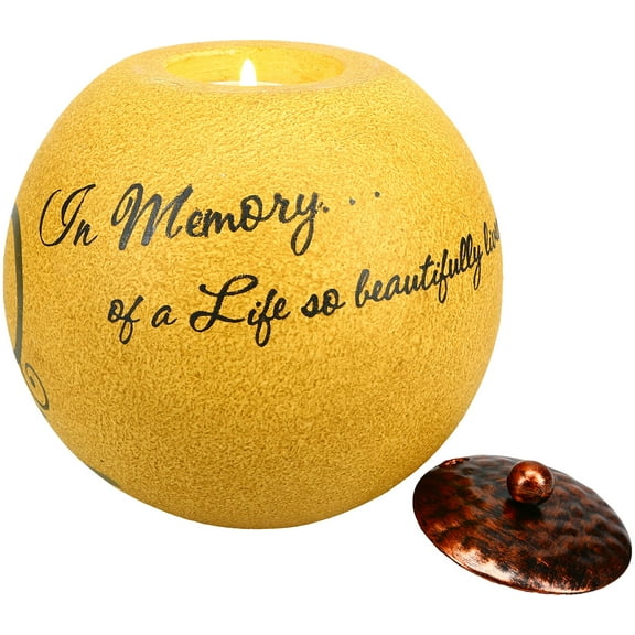 Pavilion Gift Company Comfort Candles 5-Inch Round Tea Light Holder, in Memory