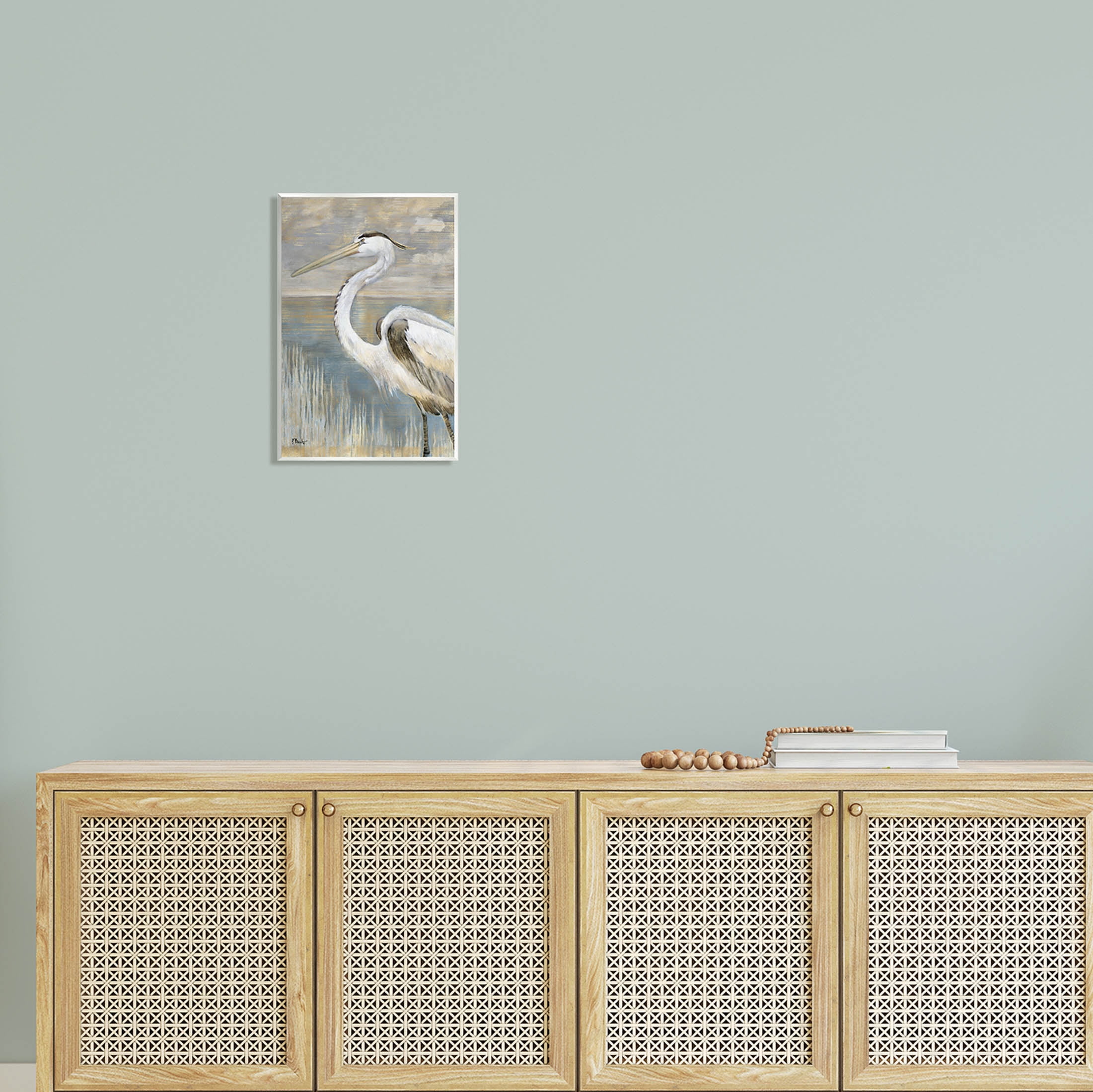 Stupell Industries Heron Bird Abstract Marshland Coast Painting Unframed Art Print Wall Art, Design by Paul Brent