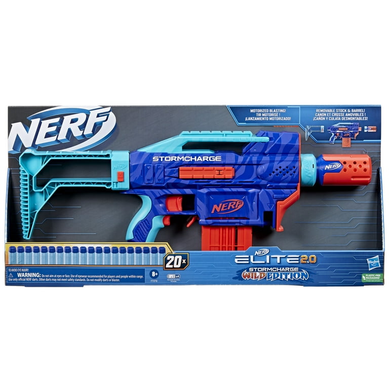 Nerf Elite 2.0 Stormcharge Wild Edition Motorized Kids Toy Blaster for Boys  and Girls with 20 Darts