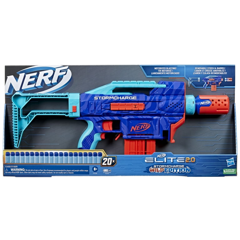 Nerf Elite 2.0 Stormcharge Blaster, 20 Nerf Elite Darts, 10-Dart Clip, Barrel - Walmart.com