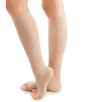 ITA-MED Unisex Microfiber Open Toe Knee High Graduated Compression Stockings (25-35mmHg): H-304(O)