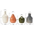 thumbnail image 2 of Main + Mesa Stoneware Bud Vases in Crackle Glaze, Olive/Terracotta Tones, Set of 4, 2 of 7