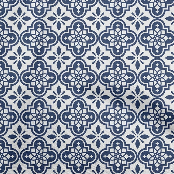 oneOone Cotton Poplin Twill Dark Blue Fabric Asian Ornamental Sewing Fabric By The Yard Printed Diy Clothing Sewing Supplies 56 Inch Wide
