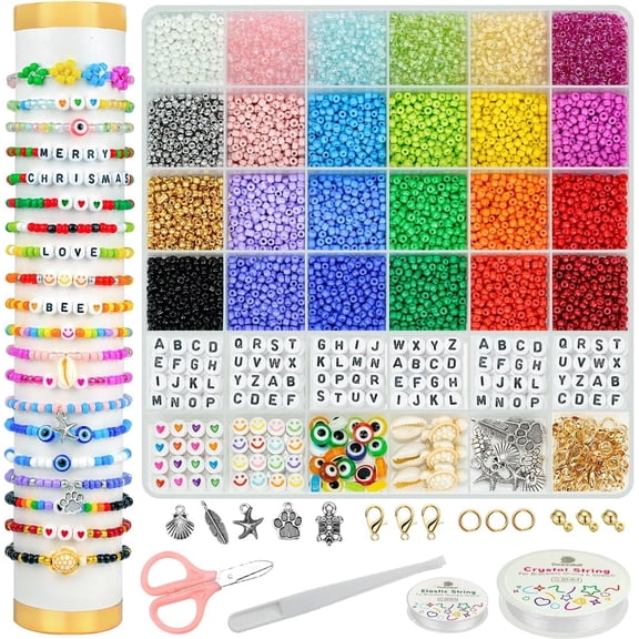DIFELOP 8200pcs Beads Bracelet Making Kit, DIY Jewelry Kit with Charms & Elastic Cord, Craft Gift for Girls, Adults and Handmade Enthusiasts
