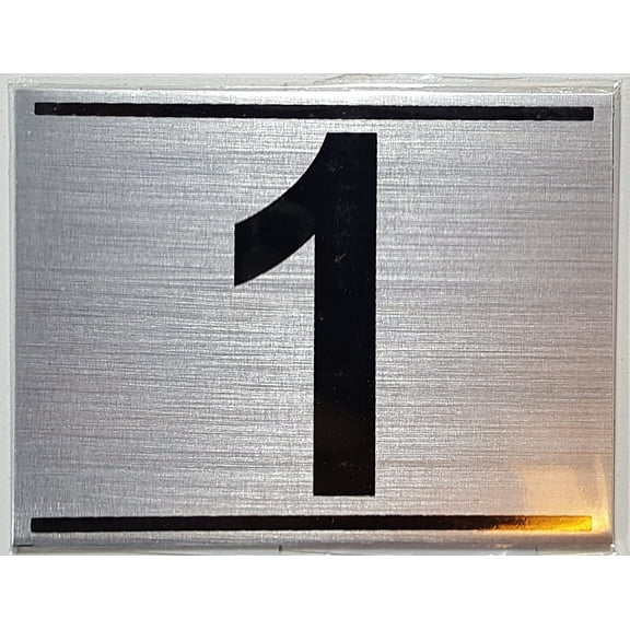 APARTMENT NUMBER ONE (1) SIGN - -BRUSHED ALUMINUM (2.25X3)(ref-2022-4)