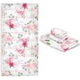 thumbnail image 6 of Coolnut 3 PCS Towel Gorgeous & Elegant Flowers Cotton Bath Towel Set (1 Bath Towel, 1 Hand Towel, 1 Washcloth) for Bathroom, Super Soft and Quick Dry Towels, 6 of 6