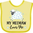 thumbnail image 3 of Inktastic My Meemaw Loves Me Lamb Boys or Girls Baby Bib, 3 of 4