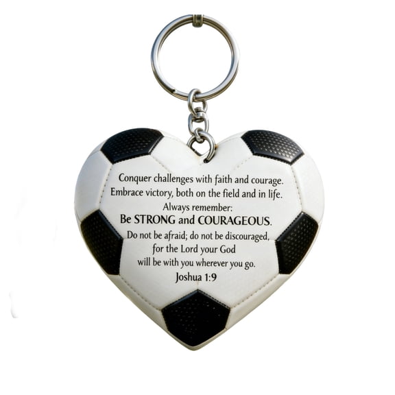 Heart Soccer Keychain, Inspirational Plastic Soccer Sport Key Ring & Bag Charm, Cute Soccer Ball Charm for Athletes, Backpack & Zipper Pulls, Animal Lover Gifts for Athletes