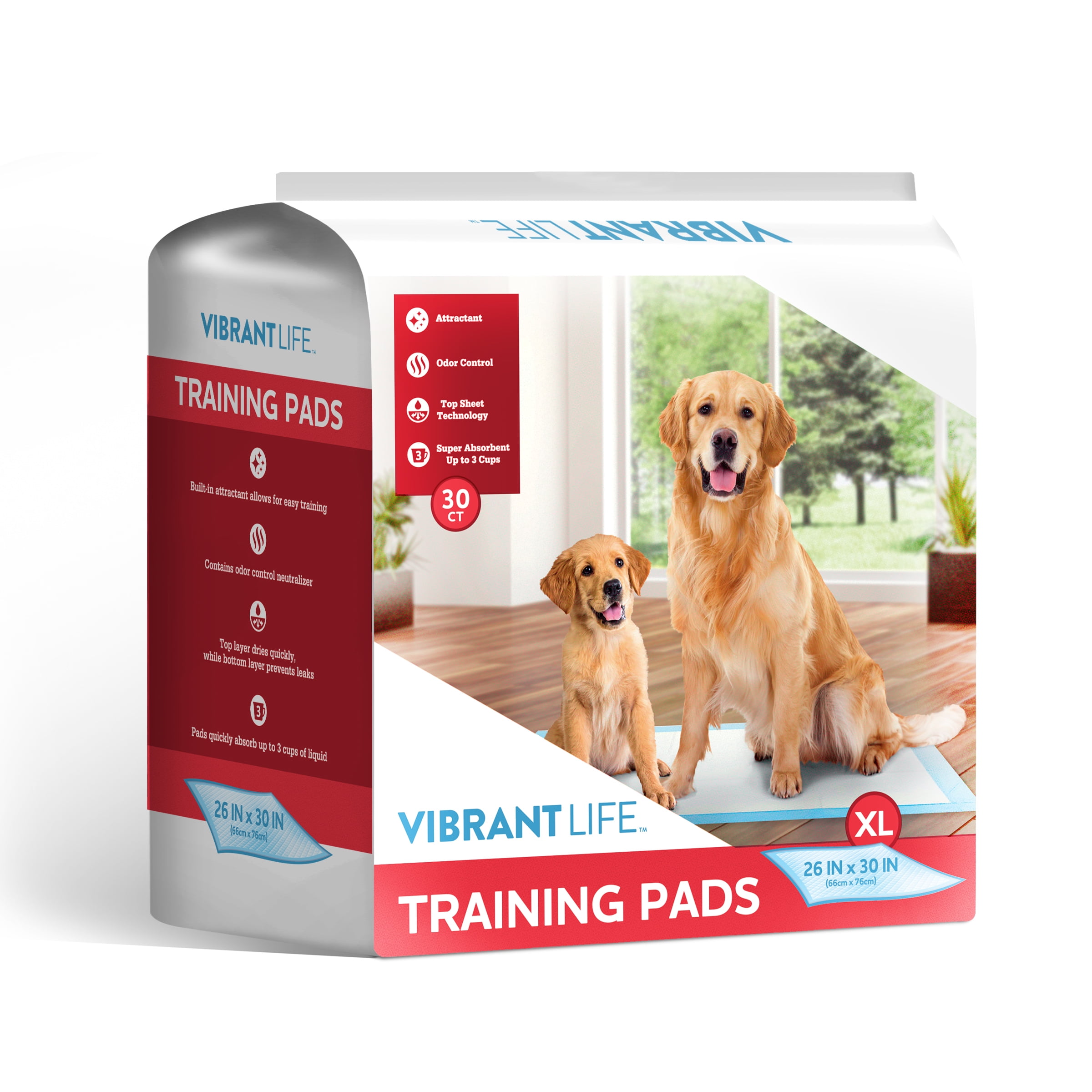 Vibrant Life Training PadsSuper Absorbent, Leak Proof, Fas