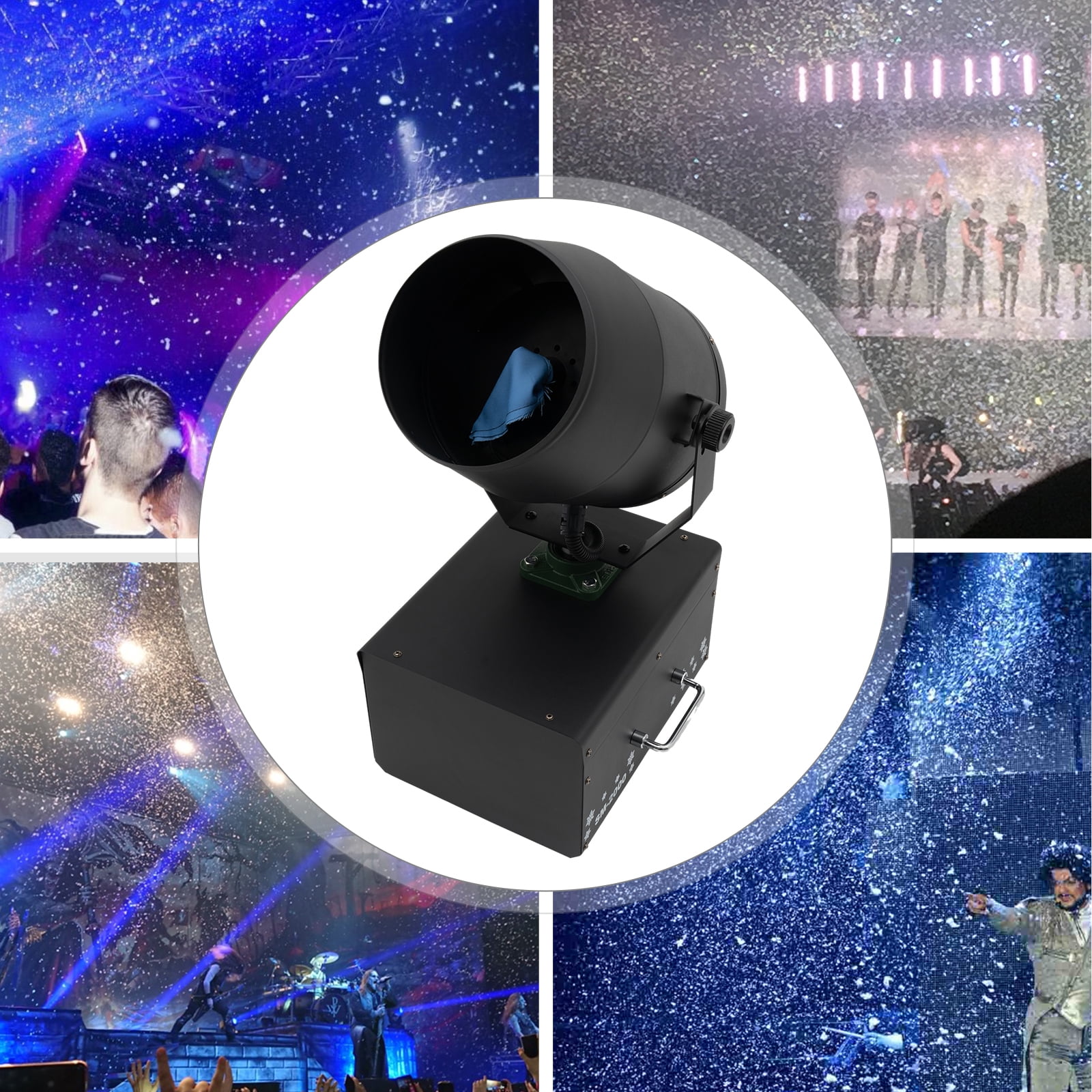 2000W 110V Black Shaking Head Jet Foam Machine Party Snow Foam Machine for Stage Wedding, Christmas