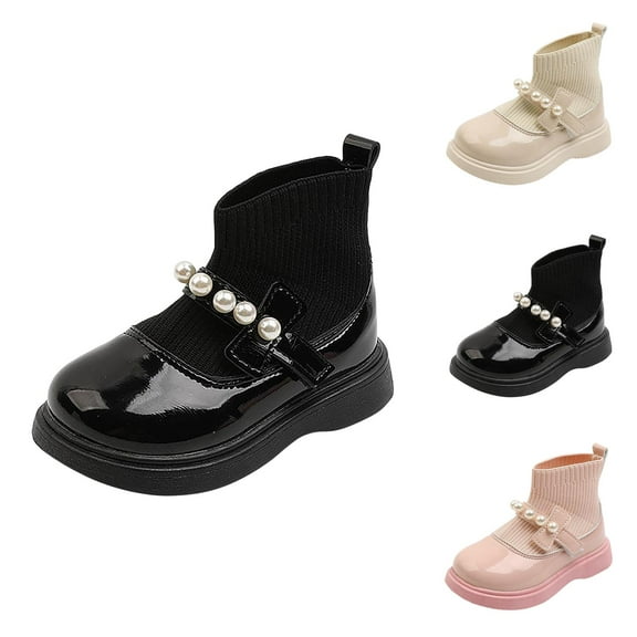 Boots for Girls Winter Boots Winter Girls Fashion Leather Boots - Stylish Kids Woven Mouth Dance Footwear for Cold Seasons