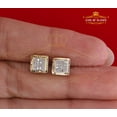 thumbnail image 2 of King of Bling's 925 Sterling Silver 0.10ct Diamond Yellow Square Earring For Men's / Women's, 2 of 13