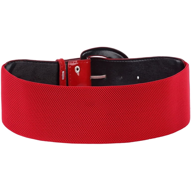 3 Inch Wide Stretchy Elastic Waist Belt Chunky Buckle Cinch Women main image 2