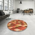 thumbnail image 4 of Ahgly Company Machine Washable Indoor Round Transitional Orange Area Rugs, 5' Round, 4 of 7