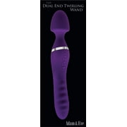 Adam & Eve Dual End Twirling Wand Rechargeable Silicone Dual-Ended G-Spot and Wand Vibrator Purple