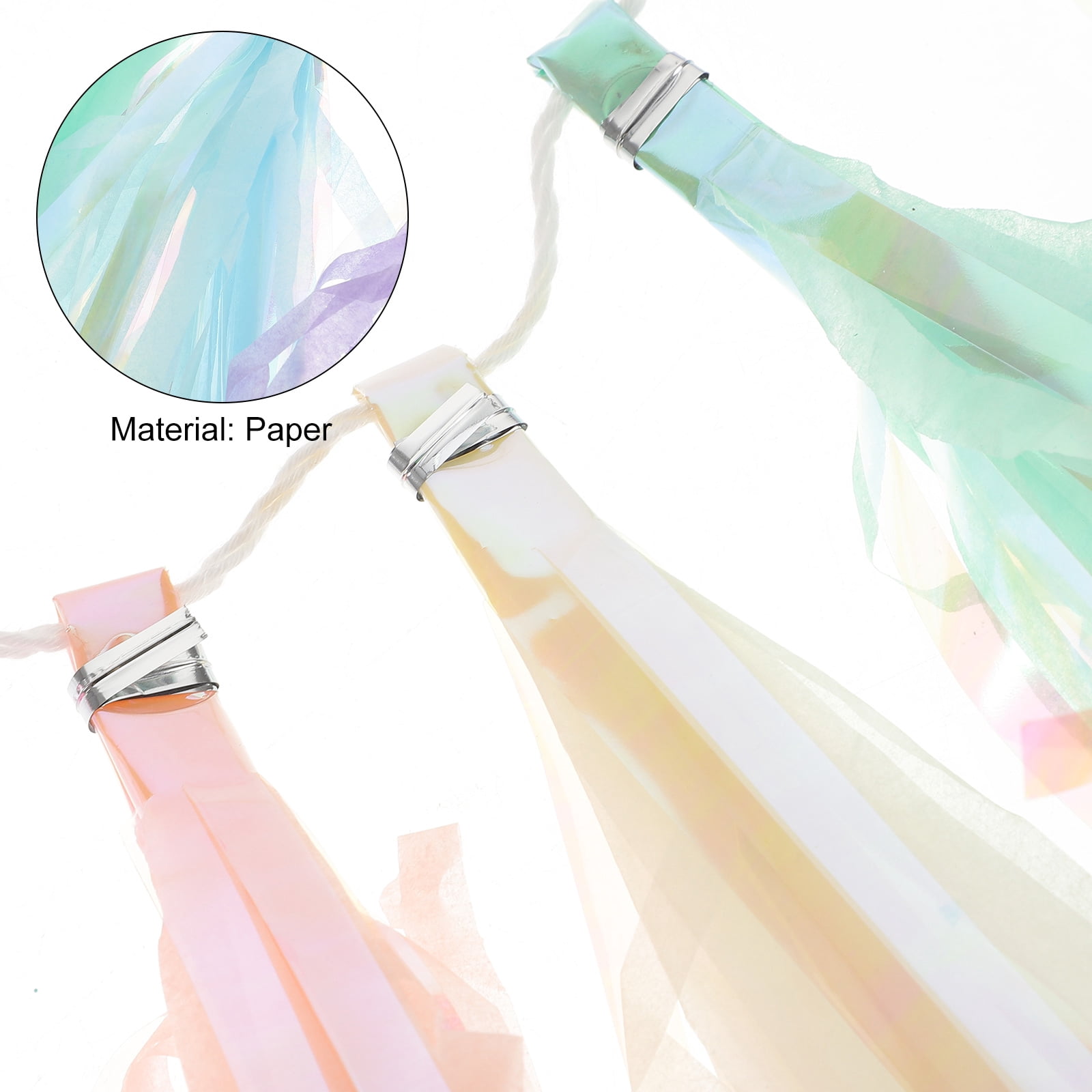 WORGEOUS 10 Pcs Paper Tassel Garland Banner for Birthday Party, Wall Hanging Decor, Girls Room Decoration, Festive Backdrop