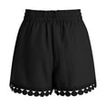 thumbnail image 5 of larppty Womens Shorts Summer Casual Loose Elastic Waist Drawstring Lace Boho Beach Cover Up Shorts（Black， S）, 5 of 8