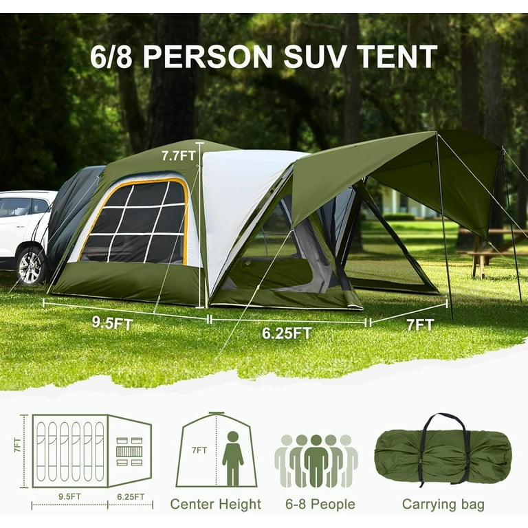 MOPHOTO SUV Tents for Camping 6-8 People, 10x10ft SUV Tent