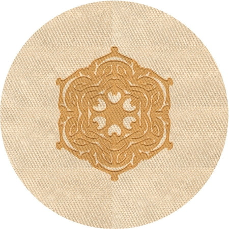 

Ahgly Company Indoor Square Patterned Cantaloupe Orange Area Rugs 3 Square