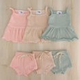 thumbnail image 4 of Fashion Girls Two-Piece Set Slip Dress and Short Pants Set Summer Solid Color Outfits, 4 of 5