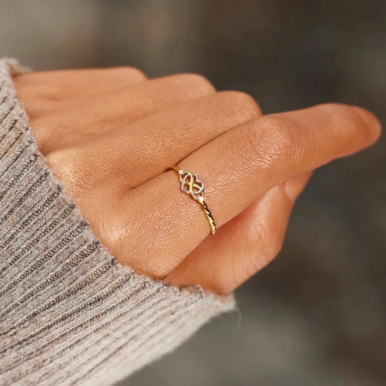 FaithHeart Sterling Silver Cuban Link Ring For Women - Dainty Stacking Band, High Polish, Hypoallergenic, Gift Box Included