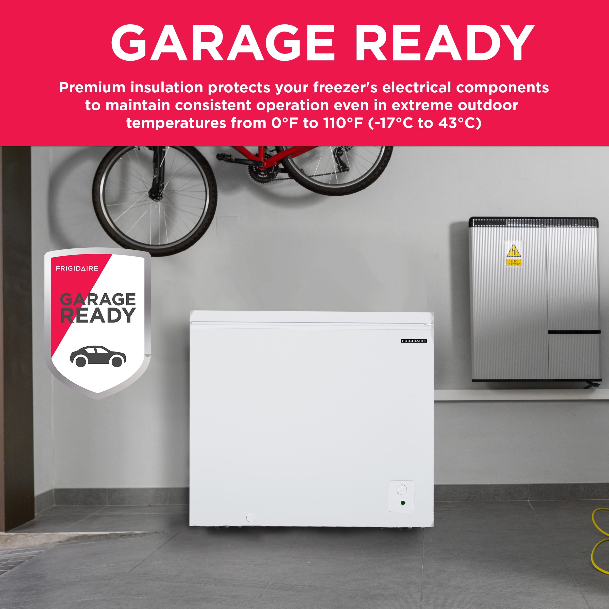 Frigidaire 3.5 Cu. ft. Garage Ready Chest Freezer, White EFRF3003