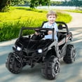 thumbnail image 2 of Costway 12V Kids Ride on Truck with Remote Control Slow Start Safety Belt Rear Storage Black, 2 of 10