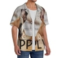thumbnail image 4 of Cauagu Cute Bulldogs Apply Men's Short Sleeve Button Down Hawaiian Shirt for Men Bowling Shirts Casual Summer Beach Shirt,Large, 4 of 6