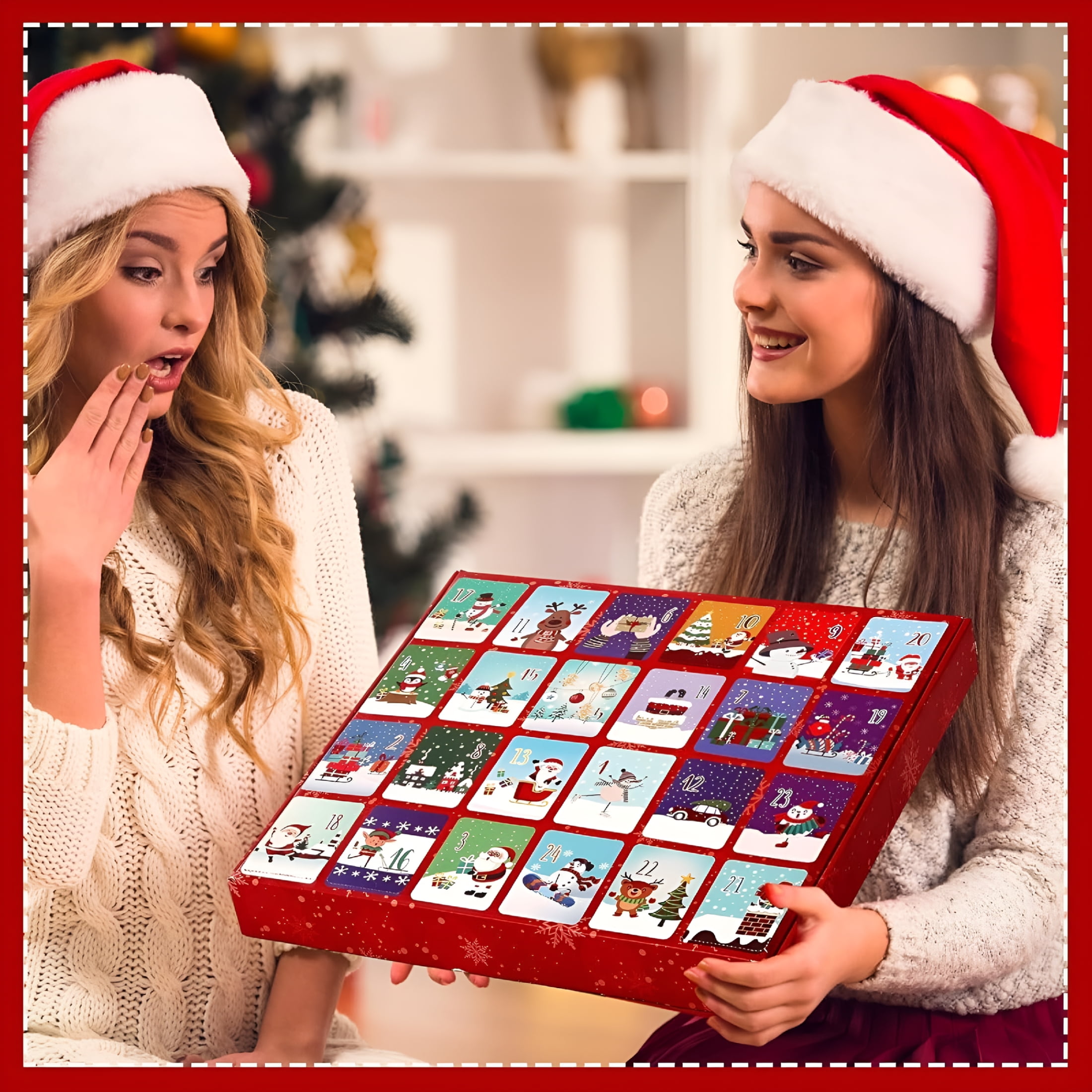 TELOLY Christmas Advent Calendar 2025 - 24 Pairs Christmas Socks, Unisex Socks 24 Days Advent Calendar Countdown Gifts, for Xmas Party Favor，christmas advent calendars for adults