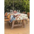 thumbnail image 2 of Outdoor Tablecloth with Umbrella Hole and Zipper, Orange Blue Fall Rectangle Table Cloth 60x102 Inch Waterproof Tablecloth, Thanksgiving Pumpkins Botanical Picnic Table Cover for Patio Camping, 2 of 7