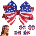thumbnail image 6 of Zanarzt Toddler Bows Independence Day Hair Bow Flag Bowknot Hair Bow Pin Bow Hair Hairpins USA 250th Anniversary Hair Bow Clips Red,3-12 Years, 6 of 7