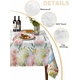 thumbnail image 5 of Easter Rectangle Tablecloth, Spring Rabbit Feet Eggs Botanical Floral Grey Plaid Waterproof & StainResistant Tablecloth, Washable Oil-proof Table Cover for Dining/Party/Wedding/Buffet 52x70 In, 5 of 9